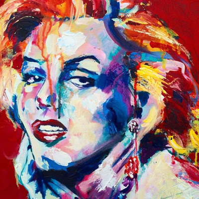 Portrait of Marilyn Monroe; Roy Laws art, Painter of Music, live entertainment