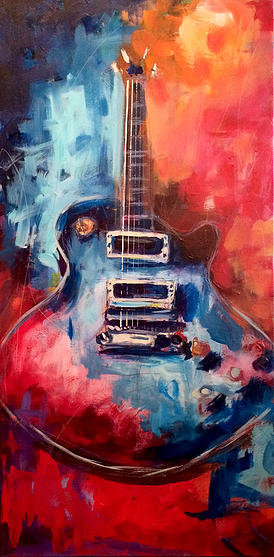 Roy Laws art, Painter of Music, live entertainment; live painting guitar