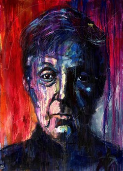 Portrait of young Paul McCartney of The Beatles; Roy Laws art, live entertainment
