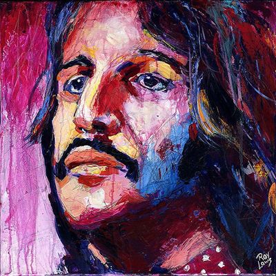 Portrait of Ringo Starr of The Beatles; Roy Laws art, Painter of Music, live entertainment