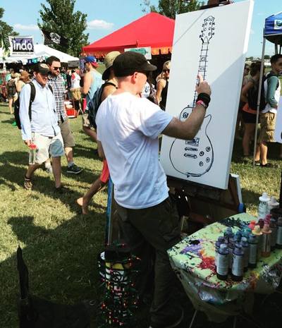 Roy Laws art, Painter of Music, live entertainment; live painting at Pilgrimage Music Festival in Franklin, TN; Music City