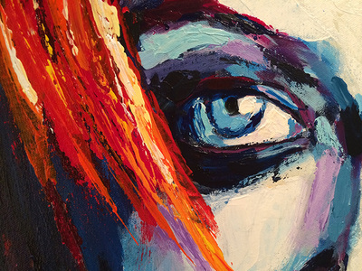 Close-up of Shirley Manson eye, Garbage; Roy Laws art, Painter of Music, live entertainment