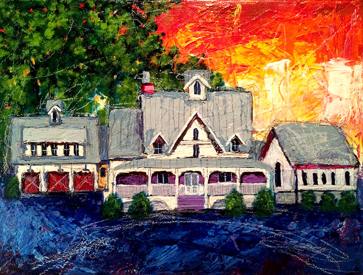 Painting of home in Franklin, TN; Roy Laws art, live entertainment