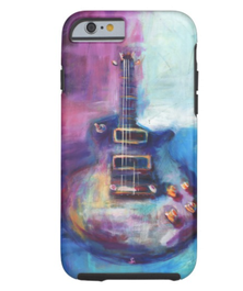 Phone case with Les Paul guitar painting