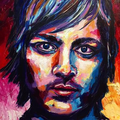 Portrait of Beck; Roy Laws art, Painter of Music, live entertainment