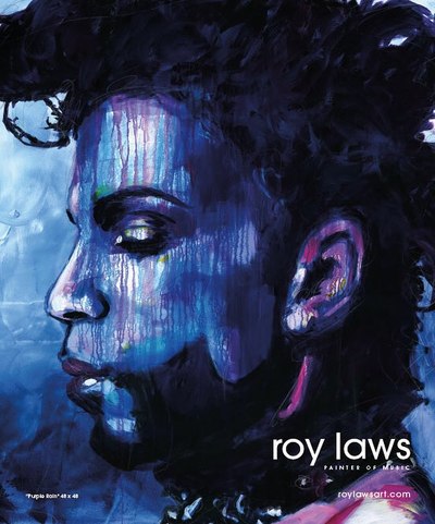 Portrait of Prince; Roy Laws art, Painter of Music, live entertainment