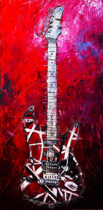 Epiphone Supernova Union Jack guitar painting by Roy Laws, Painter of Music